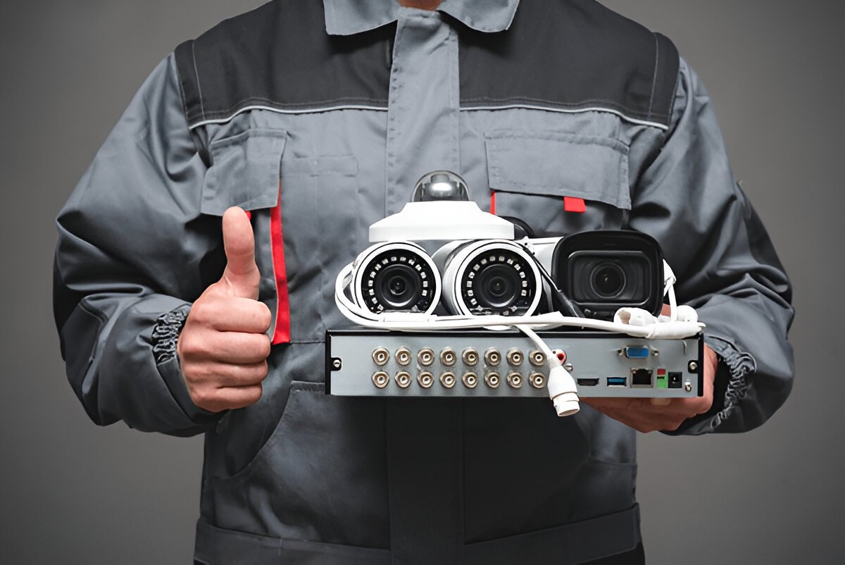 Multisolution Vaniyambadi technician demonstrating CCTV setup